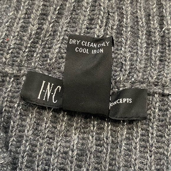 INC Concepts Cowl Neck Sweater Tunic Gray with Silver Thread Women’s Size 1X - Picture 12 of 13